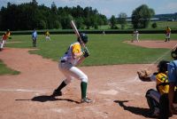 Shortstop Jan Müller zeigte sowohl am Schlag als auch im Feld gute Leistungen.